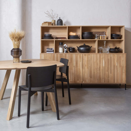 Woood New Gravure Wandkast Eiken Blanke Lak [Fsc] - KwaliteitWonen.nl
