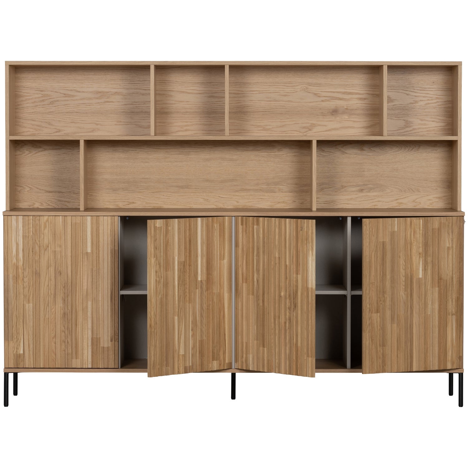Woood New Gravure Wandkast Eiken Blanke Lak [Fsc] - KwaliteitWonen.nl