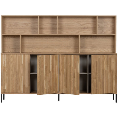 Woood New Gravure Wandkast Eiken Blanke Lak [Fsc] - KwaliteitWonen.nl