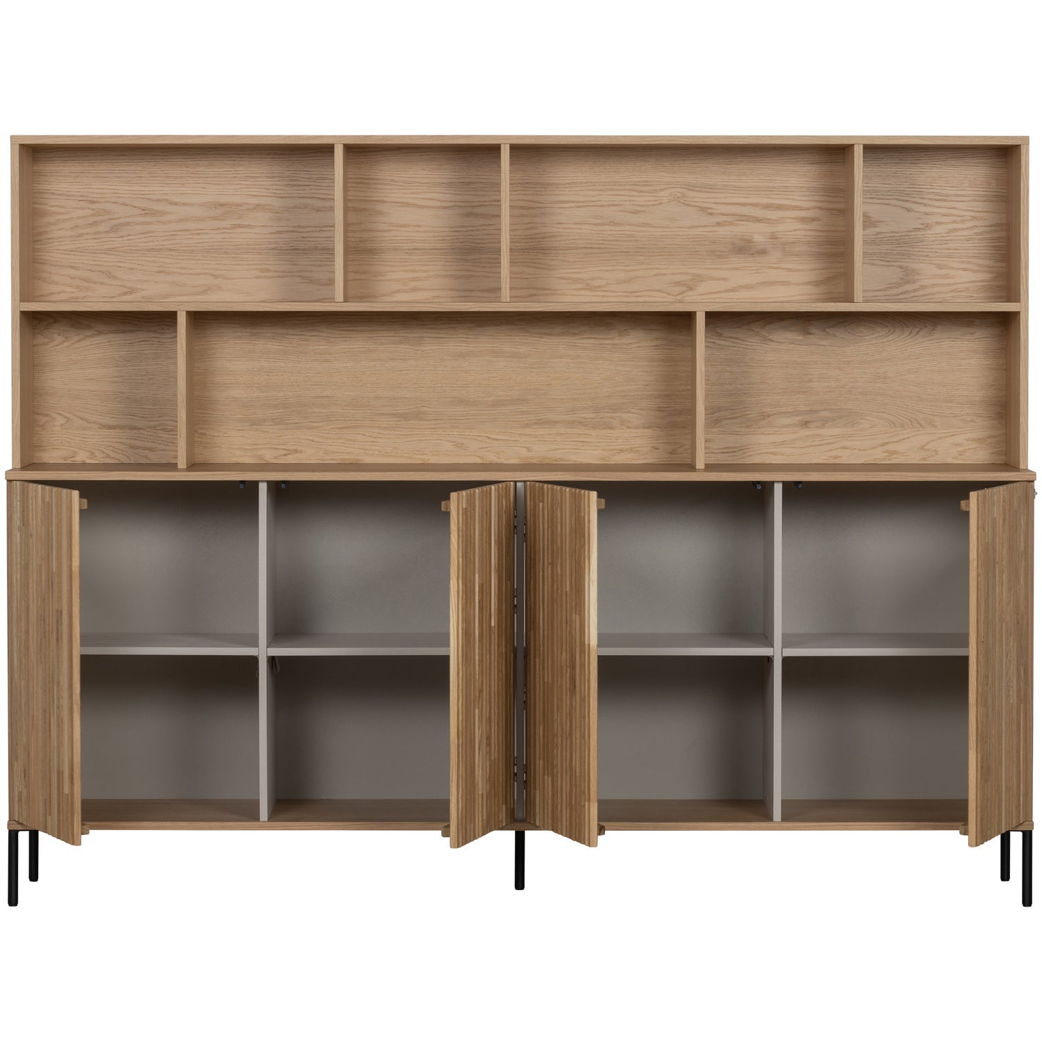 Woood New Gravure Wandkast Eiken Blanke Lak [Fsc] - KwaliteitWonen.nl