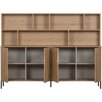 Woood New Gravure Wandkast Eiken Blanke Lak [Fsc] - KwaliteitWonen.nl