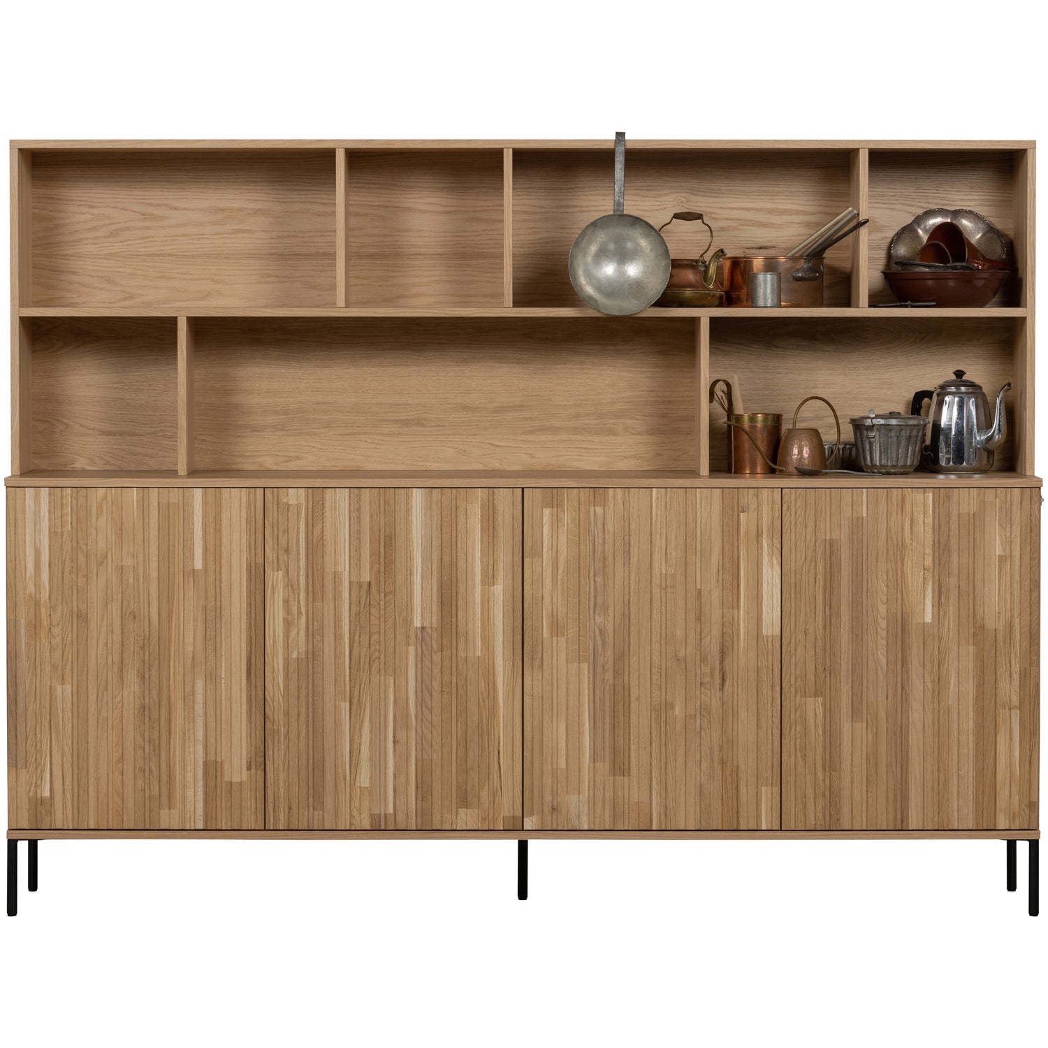 Woood New Gravure Wandkast Eiken Blanke Lak [Fsc] - KwaliteitWonen.nl