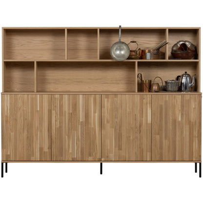 Woood New Gravure Wandkast Eiken Blanke Lak [Fsc] - KwaliteitWonen.nl