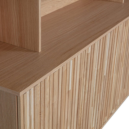Woood New Gravure Wandkast Eiken Blanke Lak [Fsc] - KwaliteitWonen.nl