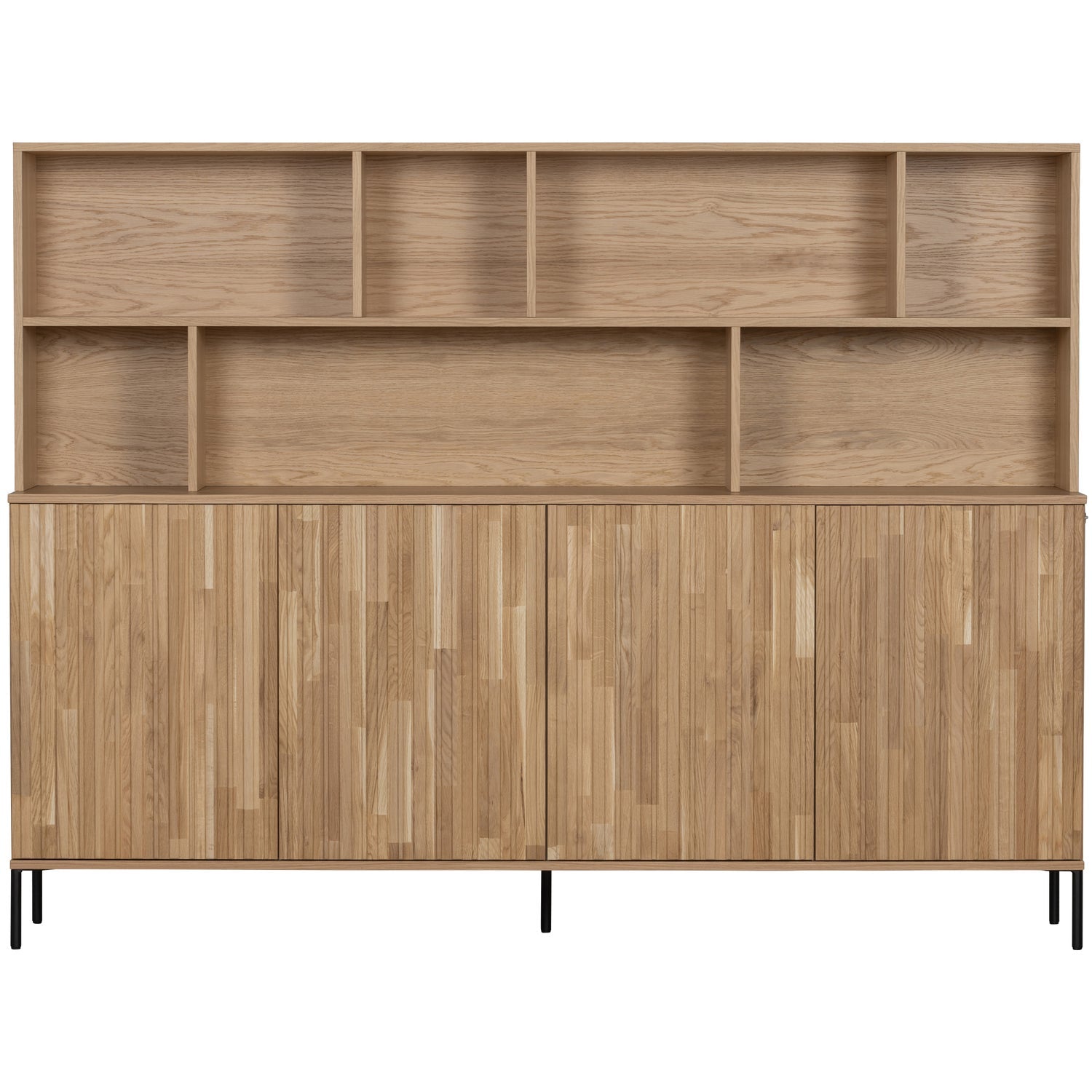 Woood New Gravure Wandkast Eiken Blanke Lak [Fsc] - KwaliteitWonen.nl