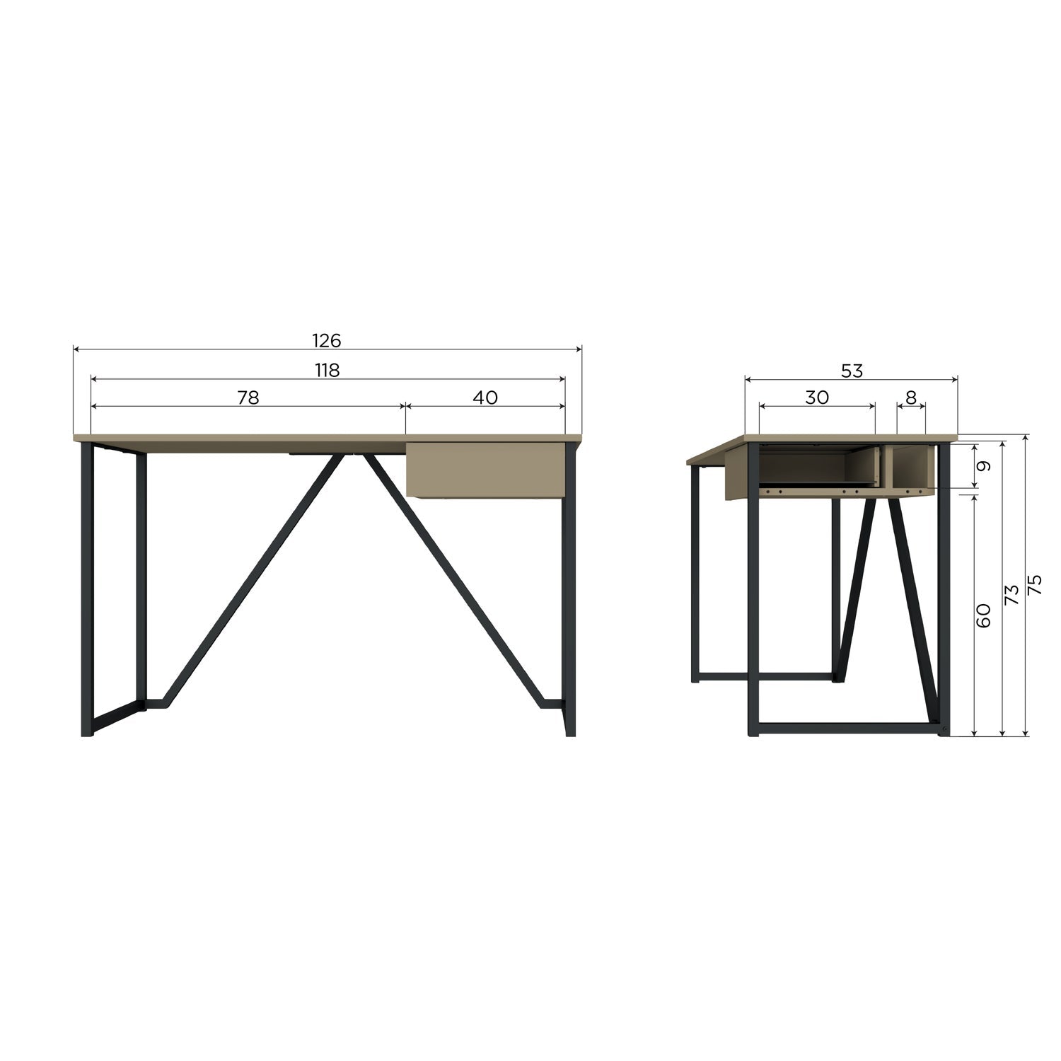 Woood New Julius Bureau Grenen Mud [Fsc] - KwaliteitWonen.nl