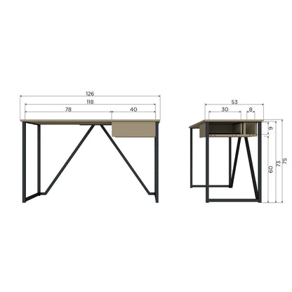 Woood New Julius Bureau Grenen Mud [Fsc] - KwaliteitWonen.nl