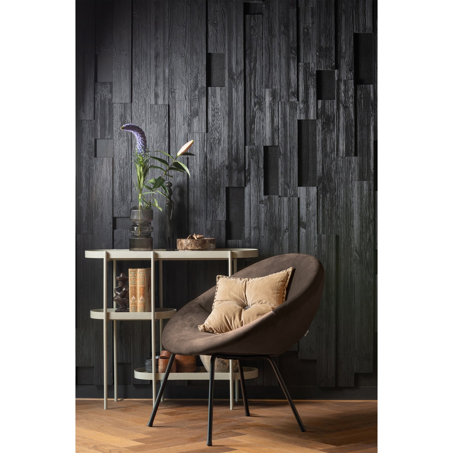Woood Noan Sidetable Hout Metaal Antiek Beige - KwaliteitWonen.nl