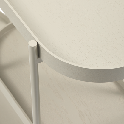 Woood Noan Sidetable Hout Metaal Antiek Beige - KwaliteitWonen.nl