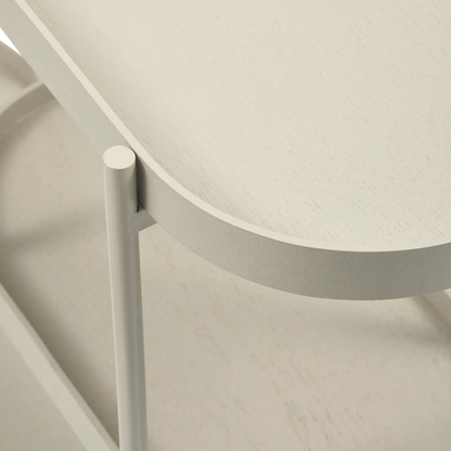 Woood Noan Sidetable Hout Metaal Antiek Beige - KwaliteitWonen.nl