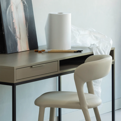 Woood Noble Eetkamerstoel Leerlook Beige - KwaliteitWonen.nl