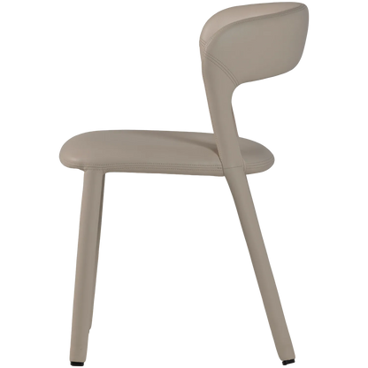 Woood Noble Eetkamerstoel Leerlook Beige - KwaliteitWonen.nl
