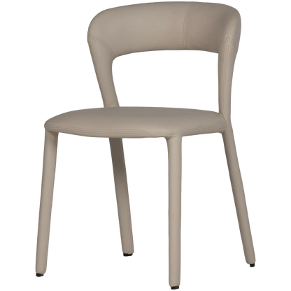Woood Noble Eetkamerstoel Leerlook Beige - KwaliteitWonen.nl