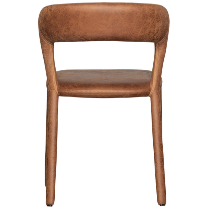 Woood Noble Eetkamerstoel Leerlook Cognac-Kwaliteitwonen.nl