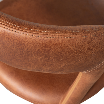 Woood Noble Eetkamerstoel Leerlook Cognac-Kwaliteitwonen.nl