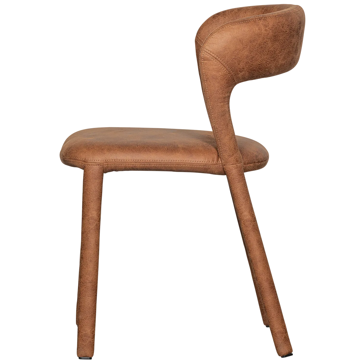 Woood Noble Eetkamerstoel Leerlook Cognac - KwaliteitWonen.nl