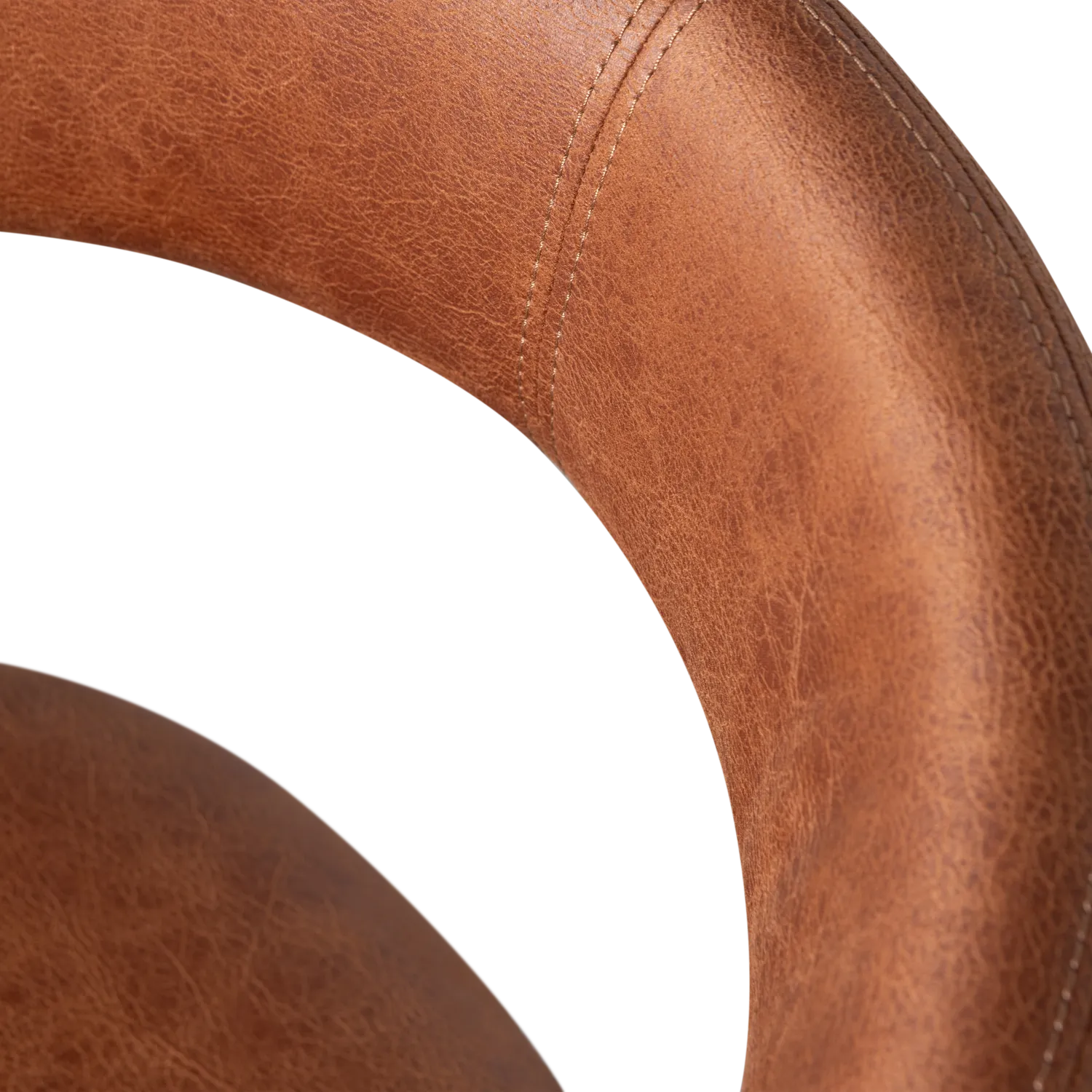 Woood Noble Eetkamerstoel Leerlook Cognac - KwaliteitWonen.nl