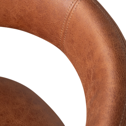 Woood Noble Eetkamerstoel Leerlook Cognac - KwaliteitWonen.nl