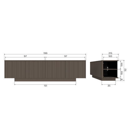 Woood Nova Tv Meubel 200 Cm Grenen Truffel Bruin [Fsc] - KwaliteitWonen.nl