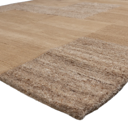 Woood Noven Handgeweven Vloerkleed Wol/Katoen Zand 170x240cm - KwaliteitWonen.nl