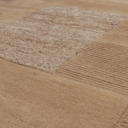 Woood Noven Handgeweven Vloerkleed Wol/Katoen Zand 170x240cm - KwaliteitWonen.nl