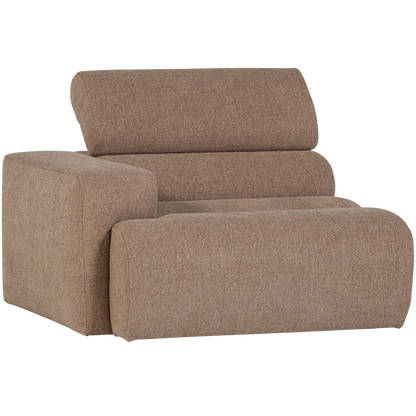 Woood Novi 1 Zits Element Arm Links Boucle Taupe - KwaliteitWonen.nl