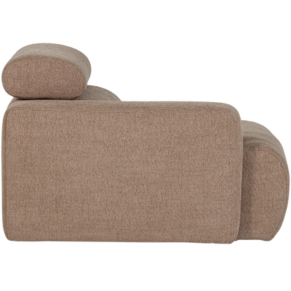 Woood Novi 1 Zits Element Arm Links Boucle Taupe - KwaliteitWonen.nl