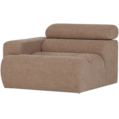 Woood Novi 1 Zits Element Arm Links Boucle Taupe - KwaliteitWonen.nl