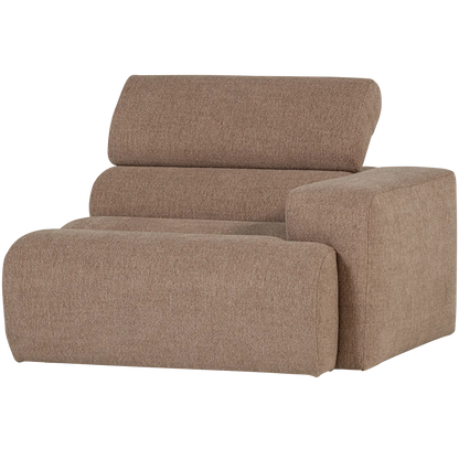 Woood Novi 1 Zits Element Arm Rechts Boucle Taupe - KwaliteitWonen.nl
