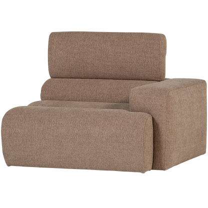 Woood Novi 1 Zits Element Arm Rechts Boucle Taupe - KwaliteitWonen.nl
