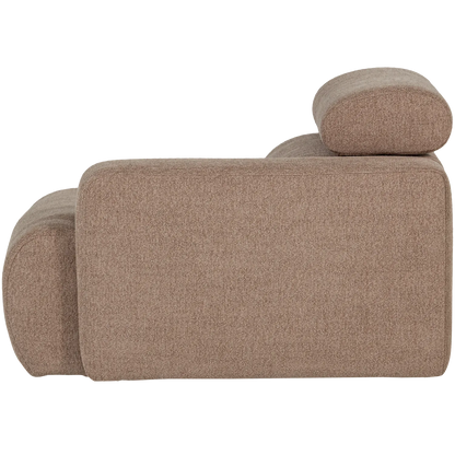 Woood Novi 1 Zits Element Arm Rechts Boucle Taupe - KwaliteitWonen.nl
