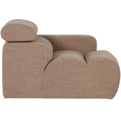 Woood Novi 1 Zits Element Arm Rechts Boucle Taupe - KwaliteitWonen.nl