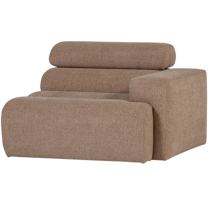 Woood Novi 1 Zits Element Arm Rechts Boucle Taupe - KwaliteitWonen.nl