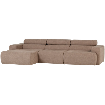 Woood Novi Chaise Longue Bank Links Boucle Taupe - KwaliteitWonen.nl