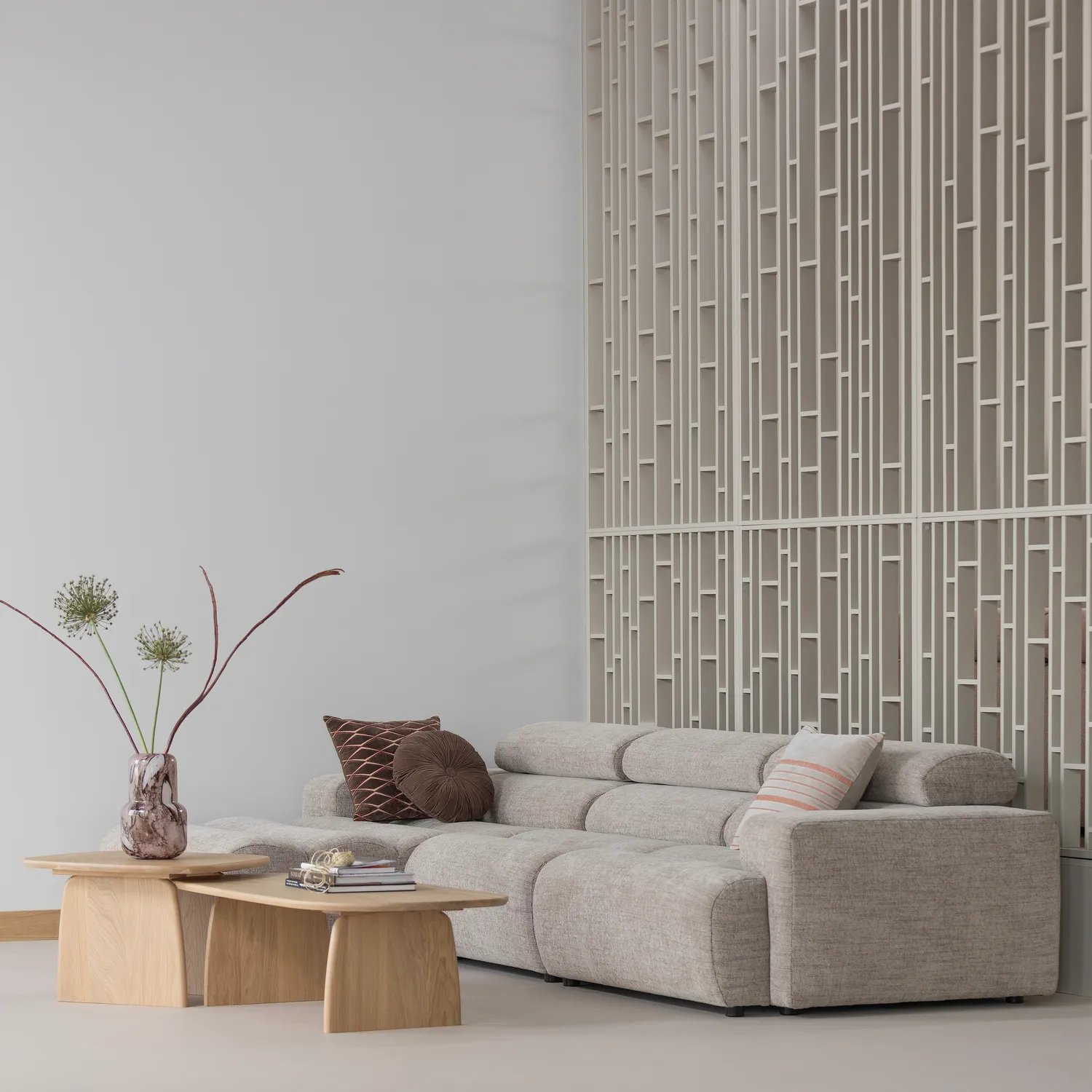 Woood Novi Chaise Longue Bank Links Naturel Melange - KwaliteitWonen.nl