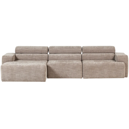 Woood Novi Chaise Longue Bank Links Naturel Melange - KwaliteitWonen.nl