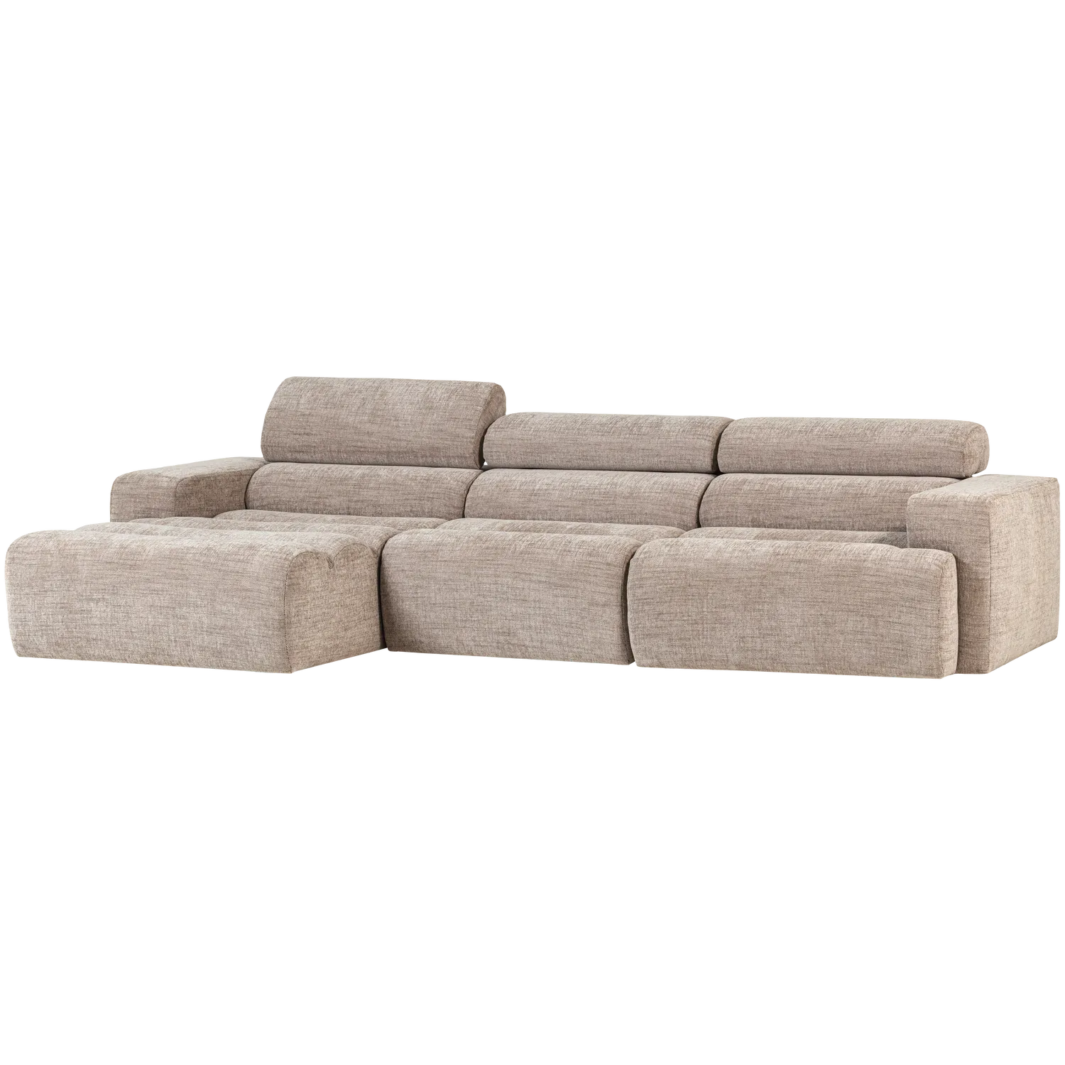 Woood Novi Chaise Longue Bank Links Naturel Melange - KwaliteitWonen.nl