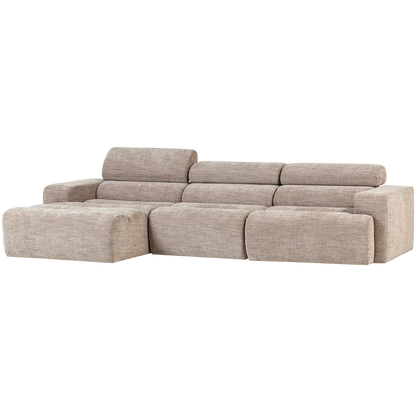 Woood Novi Chaise Longue Bank Links Naturel Melange - KwaliteitWonen.nl