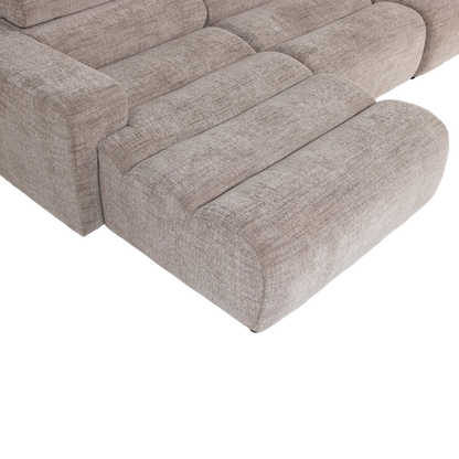 Woood Novi Chaise Longue Bank Links Naturel Melange - KwaliteitWonen.nl