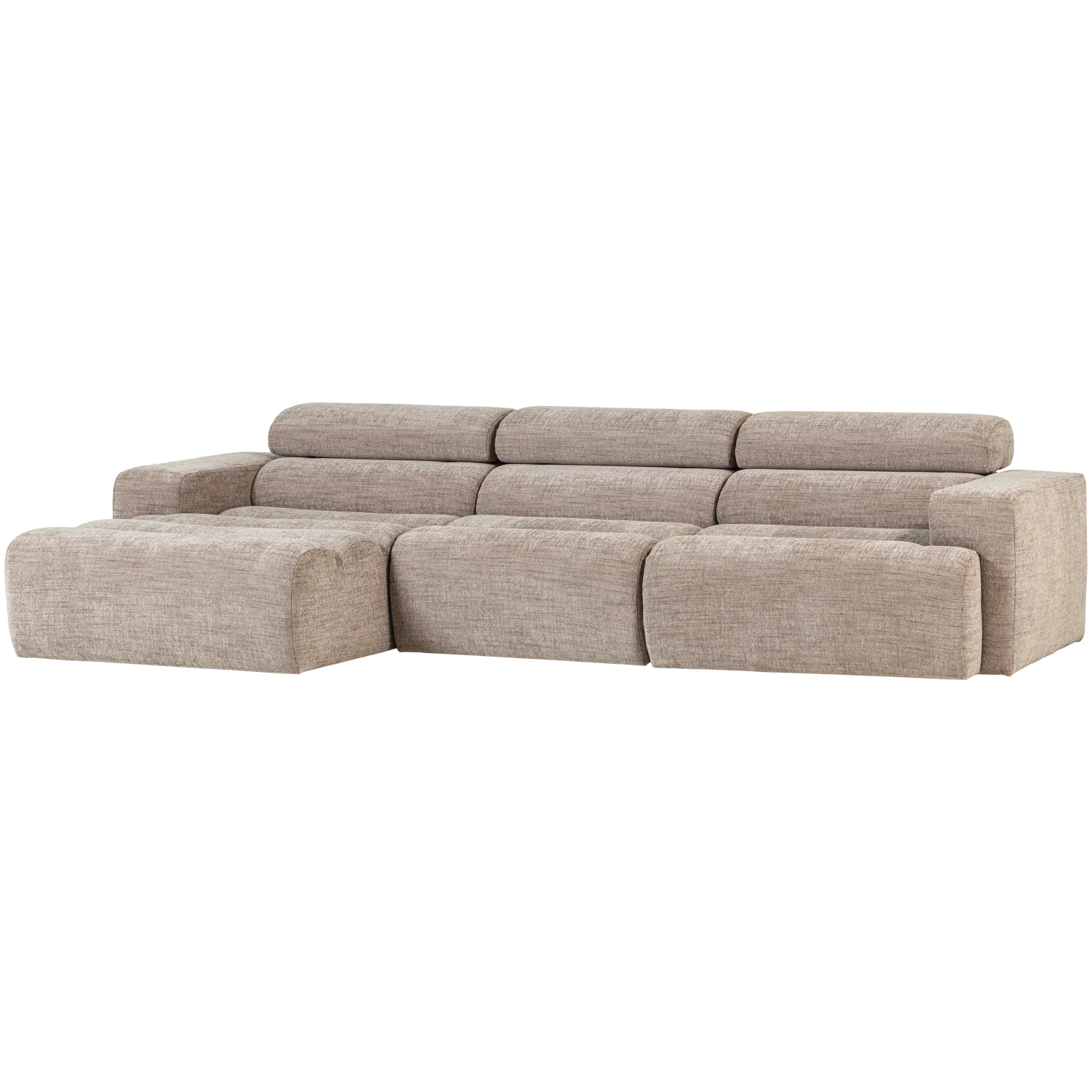 Woood Novi Chaise Longue Bank Links Naturel Melange - KwaliteitWonen.nl