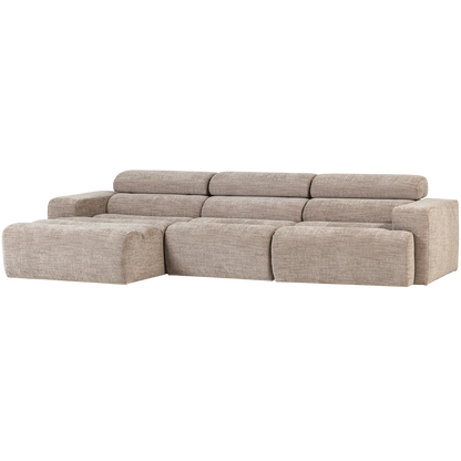 Woood Novi Chaise Longue Bank Links Naturel Melange - KwaliteitWonen.nl