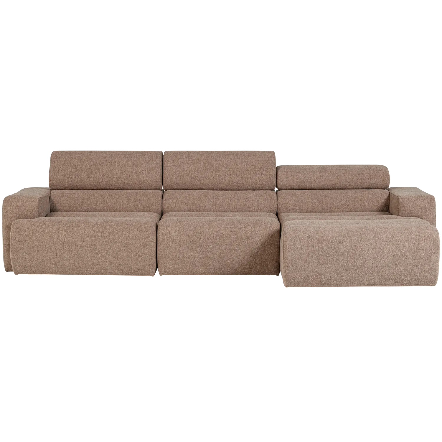 Woood Novi Chaise Longue Bank Rechts Boucle Taupe - KwaliteitWonen.nl