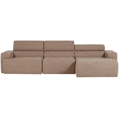 Woood Novi Chaise Longue Bank Rechts Boucle Taupe - KwaliteitWonen.nl