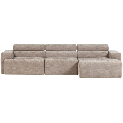 Woood Novi Chaise Longue Bank Rechts Naturel Melange - KwaliteitWonen.nl