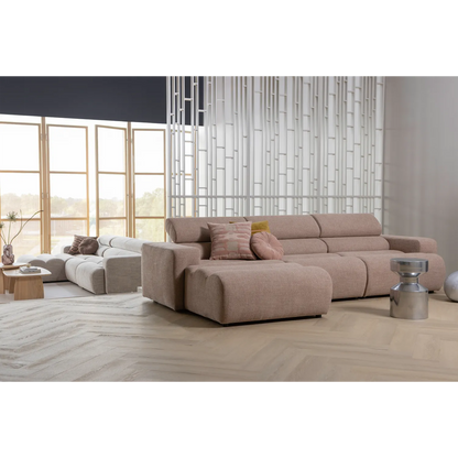 Woood Novi Chaise Longue Element Arm Links Boucle Taupe - KwaliteitWonen.nl