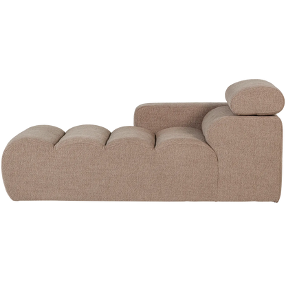 Woood Novi Chaise Longue Element Arm Links Boucle Taupe - KwaliteitWonen.nl