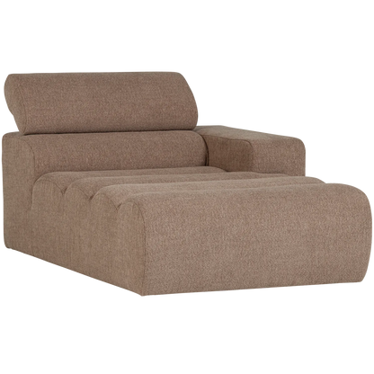 Woood Novi Chaise Longue Element Arm Rechts Boucle Taupe - KwaliteitWonen.nl