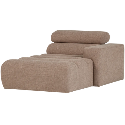 Woood Novi Chaise Longue Element Arm Rechts Boucle Taupe - KwaliteitWonen.nl