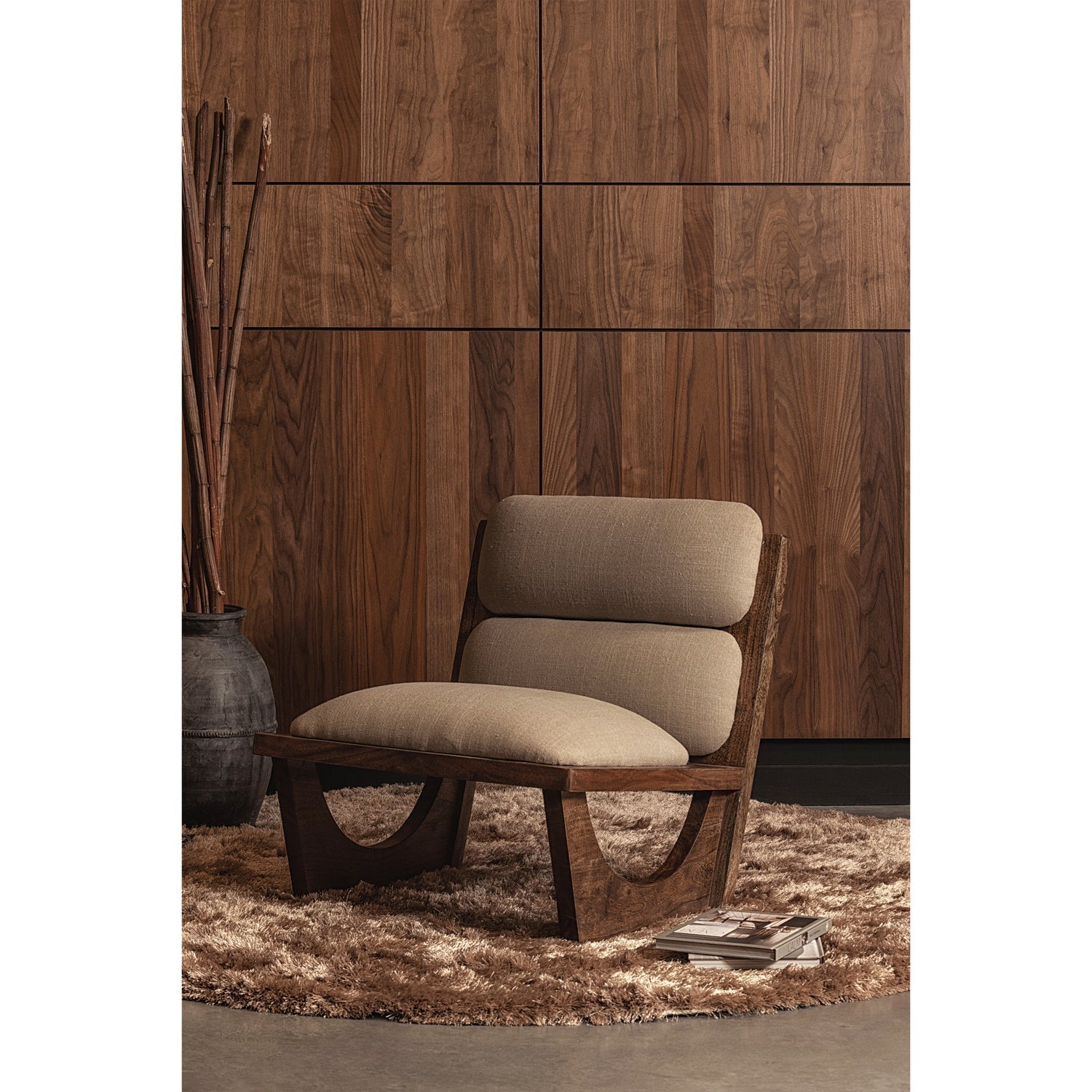 Woood Opulent Fauteuil Boucle/Hout Naturel - KwaliteitWonen.nl
