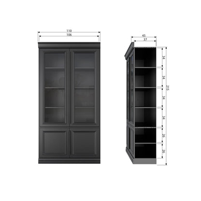 Woood Organize Vitrinekast 44 Cm Grenen Matzwart [Fsc] - KwaliteitWonen.nl